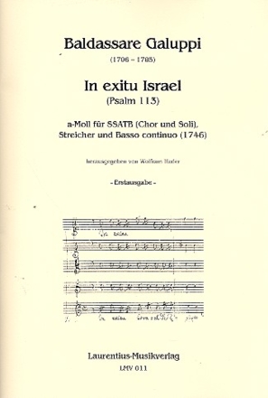 In exitu Israel a-Moll fr Soli, gem Chor, Streicher und Bc Partitur