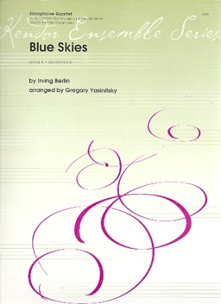 Blue Skies for 4 saxophones (SATB) score and parts