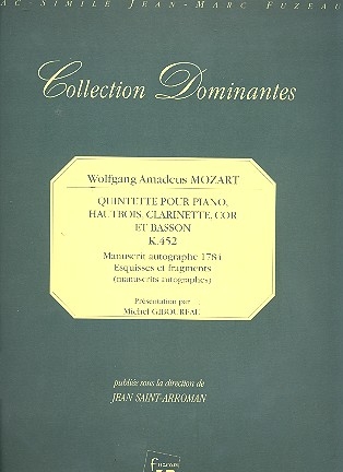 Quintett KV452 fr Klavier, Oboe, Klarinette, Horn und Fagott Faksimile