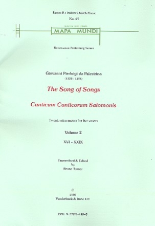 The Song of the Songs Vol.2 (nos.16-29) 29 motets for 5 voices score