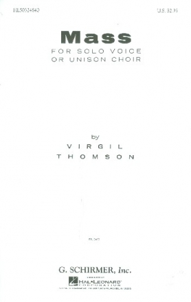 Mass for voice (unison chorus) a cappella score