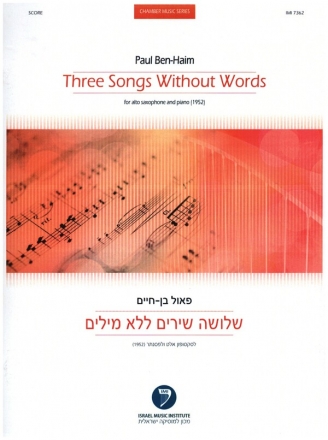 3 Songs without Words for alto saxophone and piano