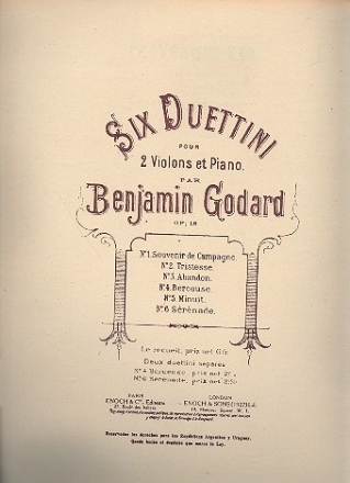 6 duettini op.18  pour 2 violons et piano