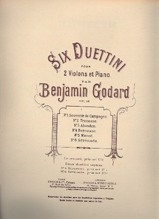 6 duettini op.18 pour 2 violons et piano