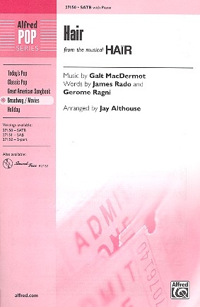 Hair for mixed chorus (SATB) and piano score