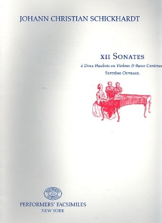 12 Sonaten op.7 fr 2 Oboen (Violinen) und Bc Facsimile Stimmen