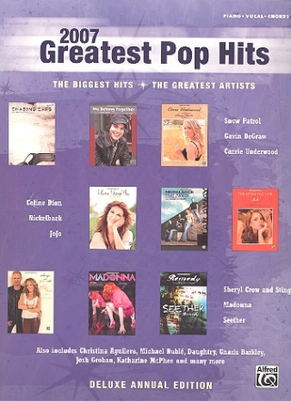 Greatest Pop Hits 2007 songbook piano/vocal/guitar 