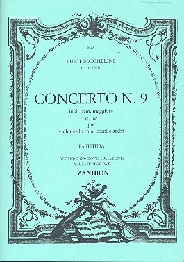 Konzert B-Dur Nr.9 G482 fr Violoncello, 2 Hrner und Streicher Studienpartitur