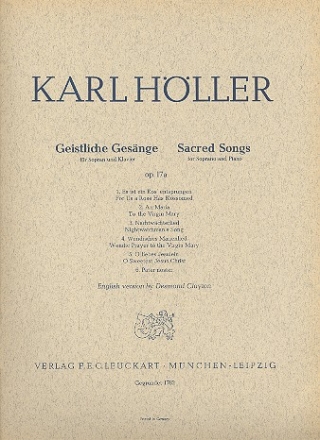 Geistliche Gesnge op.17a fr Sopran und Klavier Partitur (dt/en)