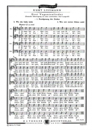 Rundgesang der Zecher fr Mnnerchor a cappella Partitur
