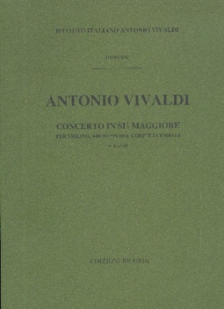 Konzert B-Dur Tomo136 fr Violine, Streicher und 2 Cembali Partitur