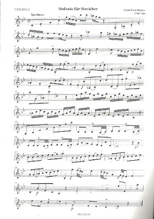 Sinfonie Nr.13 c-Moll fr Streicher und Bc Violine 1