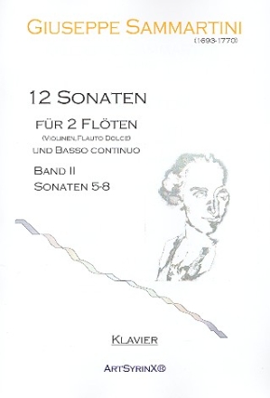 12 Sonaten Bd.2 (Nrs.5-8) fr 2 Flten und Bc Klavierpartitur und Bc-Stimme