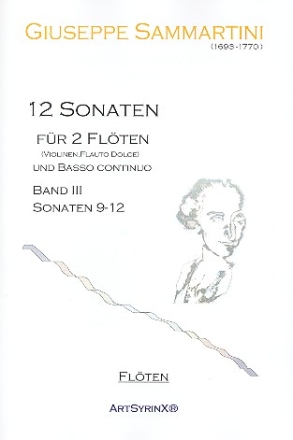 12 Sonaten Band 3 (Nr.9-12) fr 2 Flten und Bc Fltenstimmen