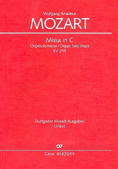 Missa C-Dur KV259 fr Soli, Chor und Orchester Studienpartitur