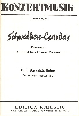 Schwalben-Csrds  fr Violine und Salonorchester