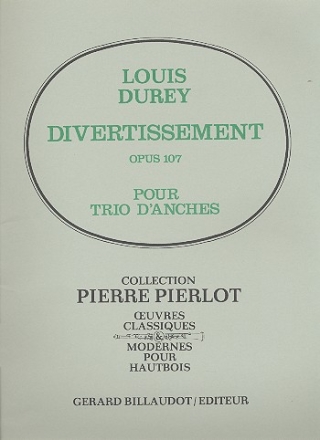 Divertissement op.107 pour trio d'anches partition+parties