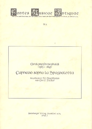 Capriccio sopra La Spagnoletta fr 4 Blockflten (SATB/STBGb) Partitur und Stimmen