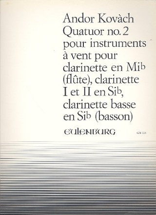 Quartett Nr.2 fr 4 Klarinetten (EsBBBass) Partitur und Stimmen