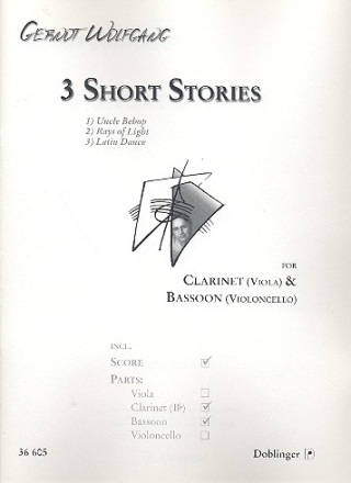 3 short Stories for clarinet and bassoon score and parts