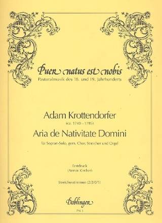 Aria de Nativitate Domini fr Sopran, gem Chor, Streicher und Orgel Streicherset (2-2-1)