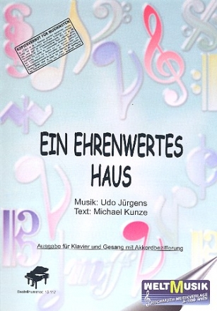 Ein ehrenwertes Haus fr Gesang und Klavier Einzelausgabe