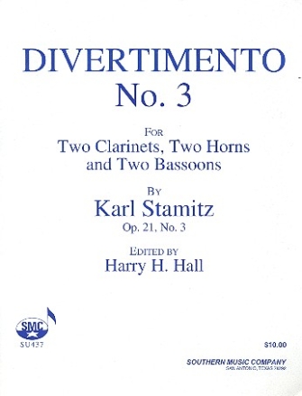 Divettimento op.21,3 for 2 clarinets, 2 horns and 2 bassoons score+parts