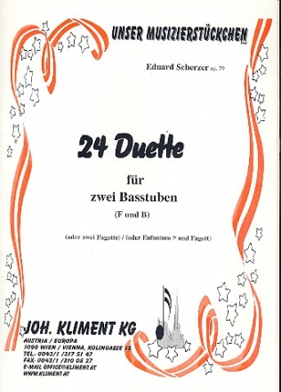 24 Duette op.79  fr 2 Basstuben (F und B) (Fagotte/Euphonium und Fagott) 2 Spielpartituren
