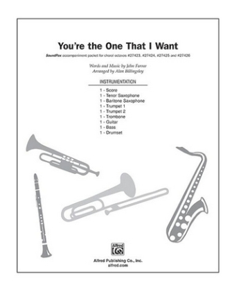 You're the one that I want for mixed chorus and instruments instrumental packet