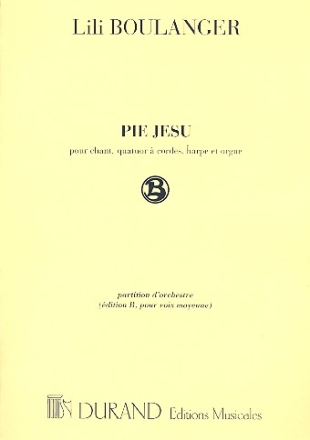 Pie Jesu pour chant, quatuor  cordes, harpe et orgue partition (edition B, voix moyenne)