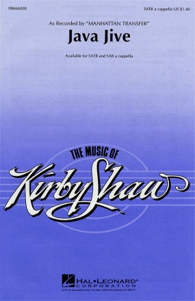 Java Jive for mixed chorus a cappella score