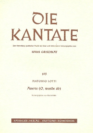 Averte faciem tuam  fr Alt-Solo und Streicher (la/dt) Partitur