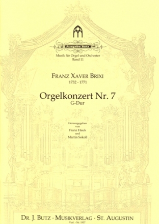 Konzert G-Dur Nr.7 fr Orgel und Orchester Partitur