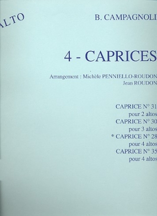 Caprice no.28 op.22 pour 4 altos partition