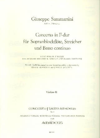 Concerto F-Dur fr Sopranblockflte, Streicher und Bc Violine 2