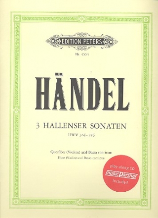 3 Hallenser Sonaten HWV374-376 (+CD) fr Flte (Violine) und Bc