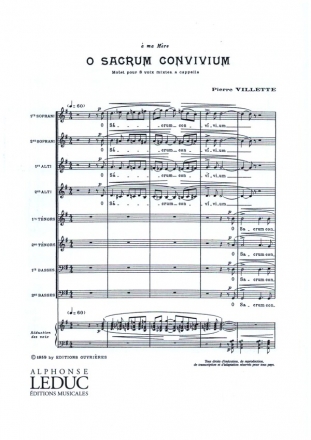 O sacrum convivium fr gem Chor a cappella Partitur