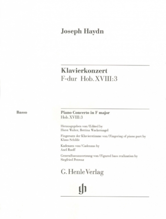 Konzert F-Dur Hob.XVIII:3 fr Klavier und Streicher Cello/Ba