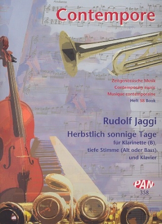 Herbstlich sonnige Tage fr tiefe Stimme, Klarinette und Klavier 2 Partituren und Stimme