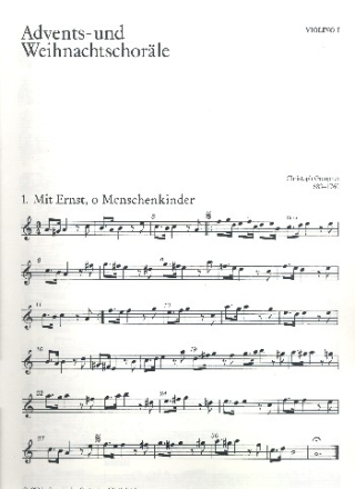 Advents- und Weihnachtschorle fr gem Chor, 2 Violinen, Viola und Bc Violine 1