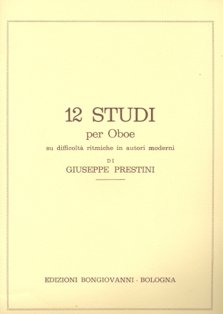 12 Studi su difficolt ritmiche in autori moderni per oboe