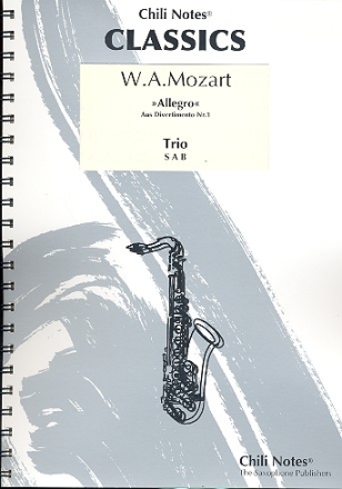 Allegro aus dem Divertimento Nr.1 fr 3 Saxophone (SAB) Partitur und Stimmen