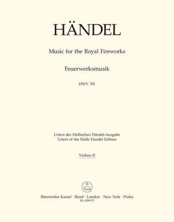 Feuerwerksmusik HWV351 fr Orchester Violine 2