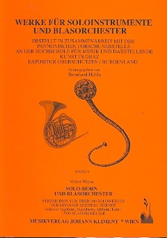 Solo-Horn und Blasorchester Verzeichnis von über 200 Solowerken für ein oder mehrere Hörner und Blasorchester