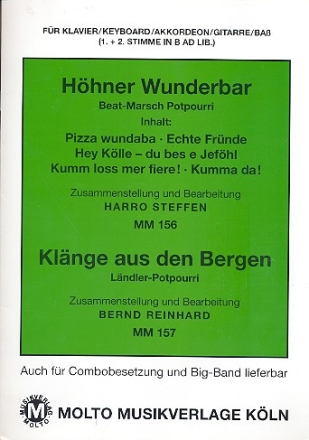 Hhner wunderbar  und  Klnge aus den Bergen: fr Klavier (Keyboard/Akkordeon/Gitarre/Bass) (mit Text)