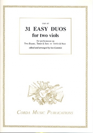 31 easy Duos for 2 viols (BB/TB/AB) score and 1 part