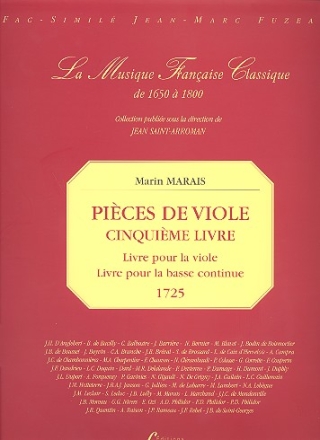 Pices de viole cinquime livre (1725) Viola da gamba und Bc (nicht ausgesetzt) Faksimile