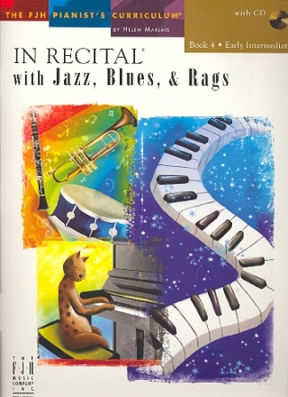 In Recital with Jazz Blues and Rags vol.4 (+CD): for piano (with teacher's part)