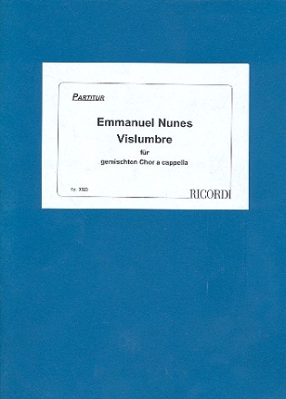 Vislumbre fr gem Chor a cappella Partitur (port)