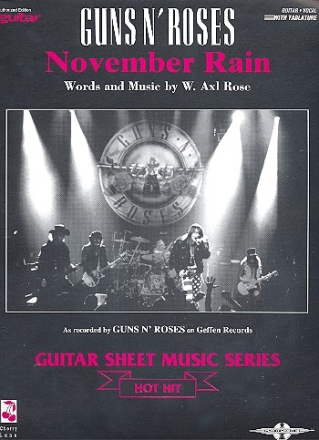 Guns n' Roses: November Rain for vocal/guitar with tabulature guitar sheet music series